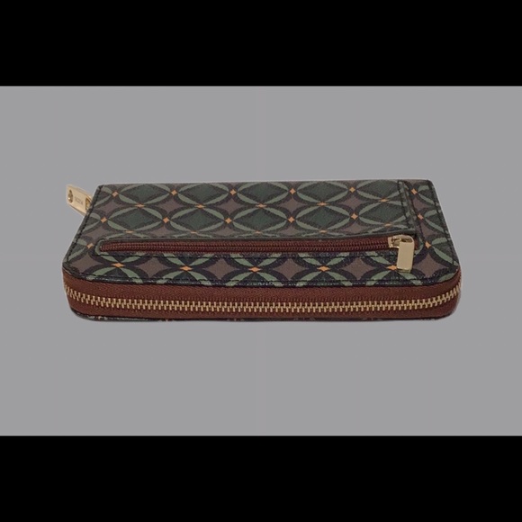 New‎ Fossil Wallet with Leather Interior, Textured, Boho, Green & Brown - Picture 4 of 10